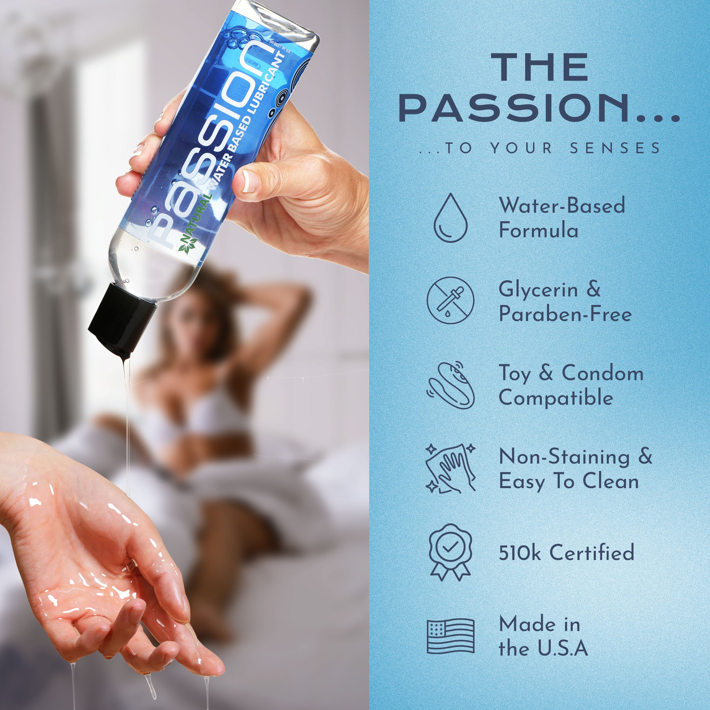 Passion Natural Water-Based Lubricant - 8 oz - Image 3