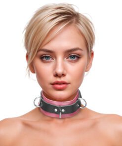 Strict Leather Deluxe Locking Collar - Pink and Black