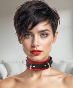 Strict Leather Deluxe Red and Black Locking Collar