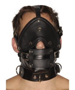 Strict Leather Premium Muzzle with Blindfold and Gags