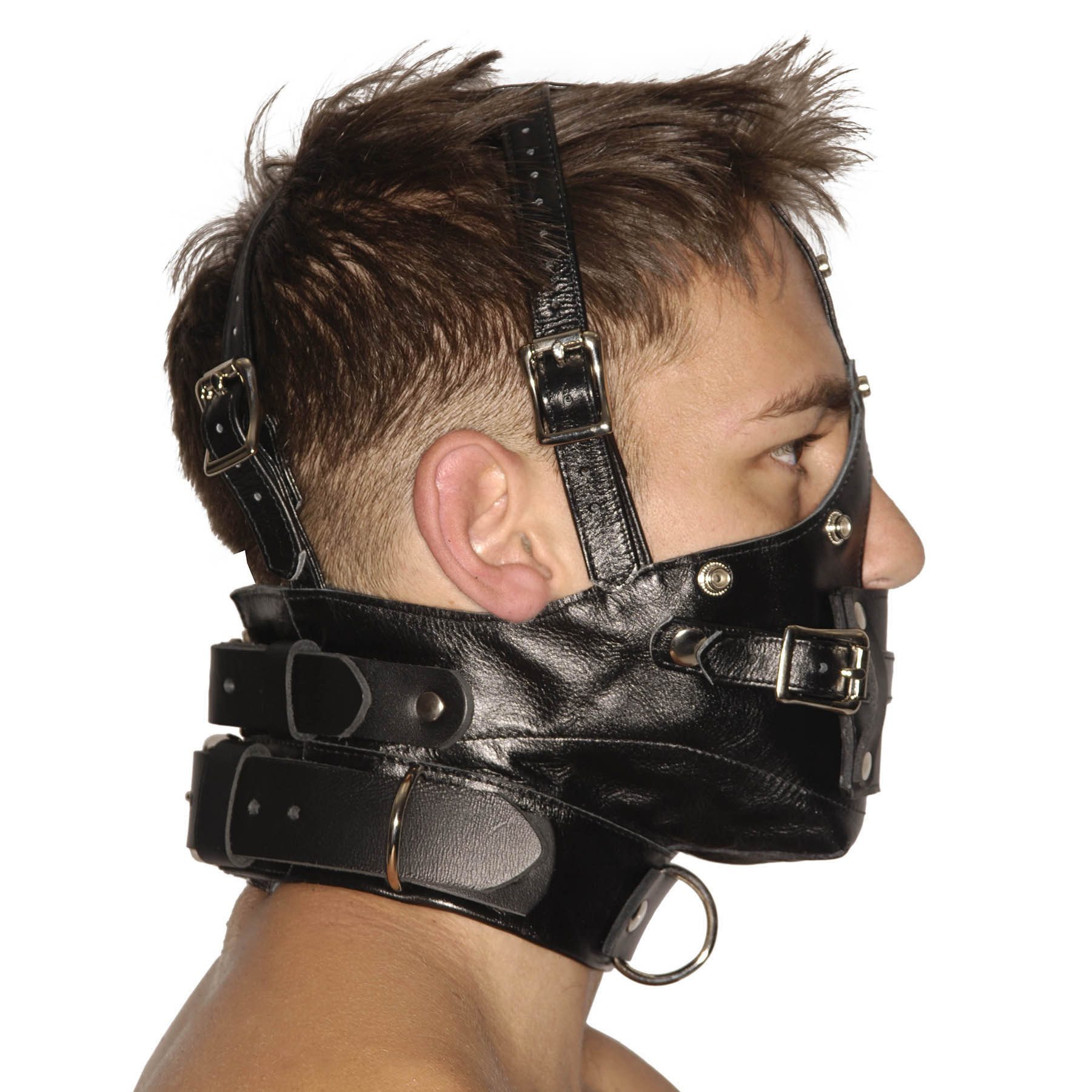 Strict Leather Premium Muzzle with Blindfold and Gags - Image 3