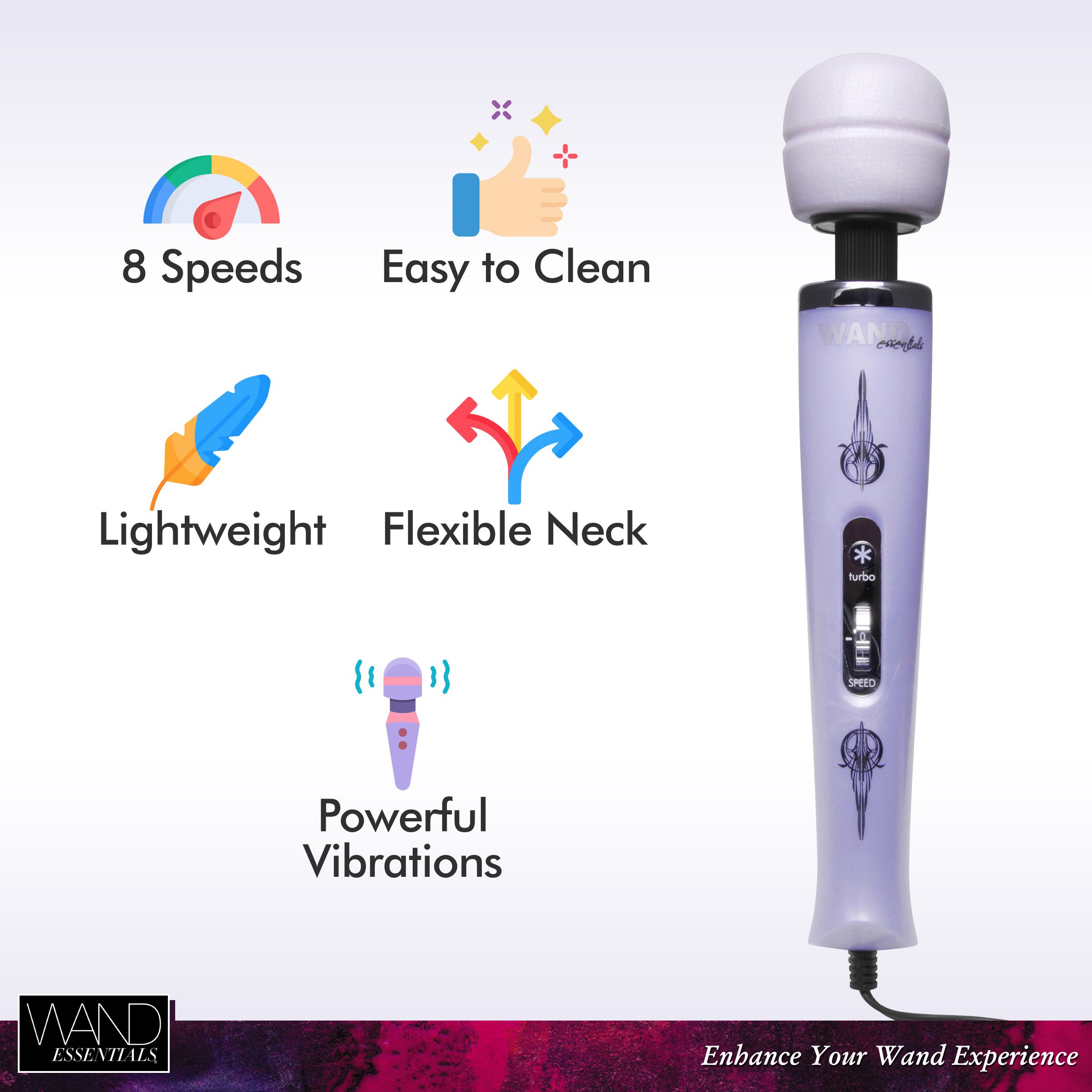 Wand Essentials 8 Speed Turbo Pearl Massager - 110V - Image 5
