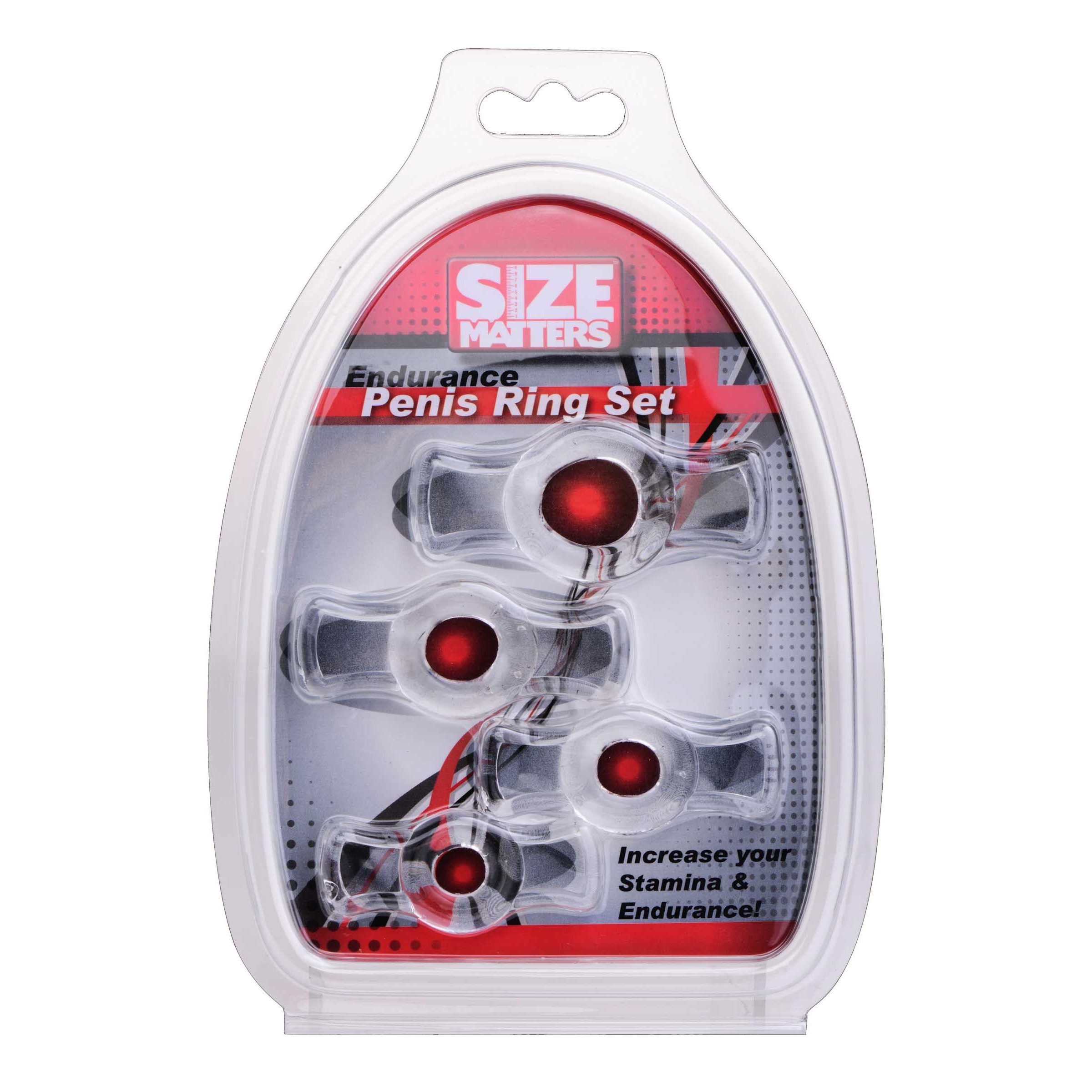 Size Matters Endurance Penis Ring Set - Clear - Image 5