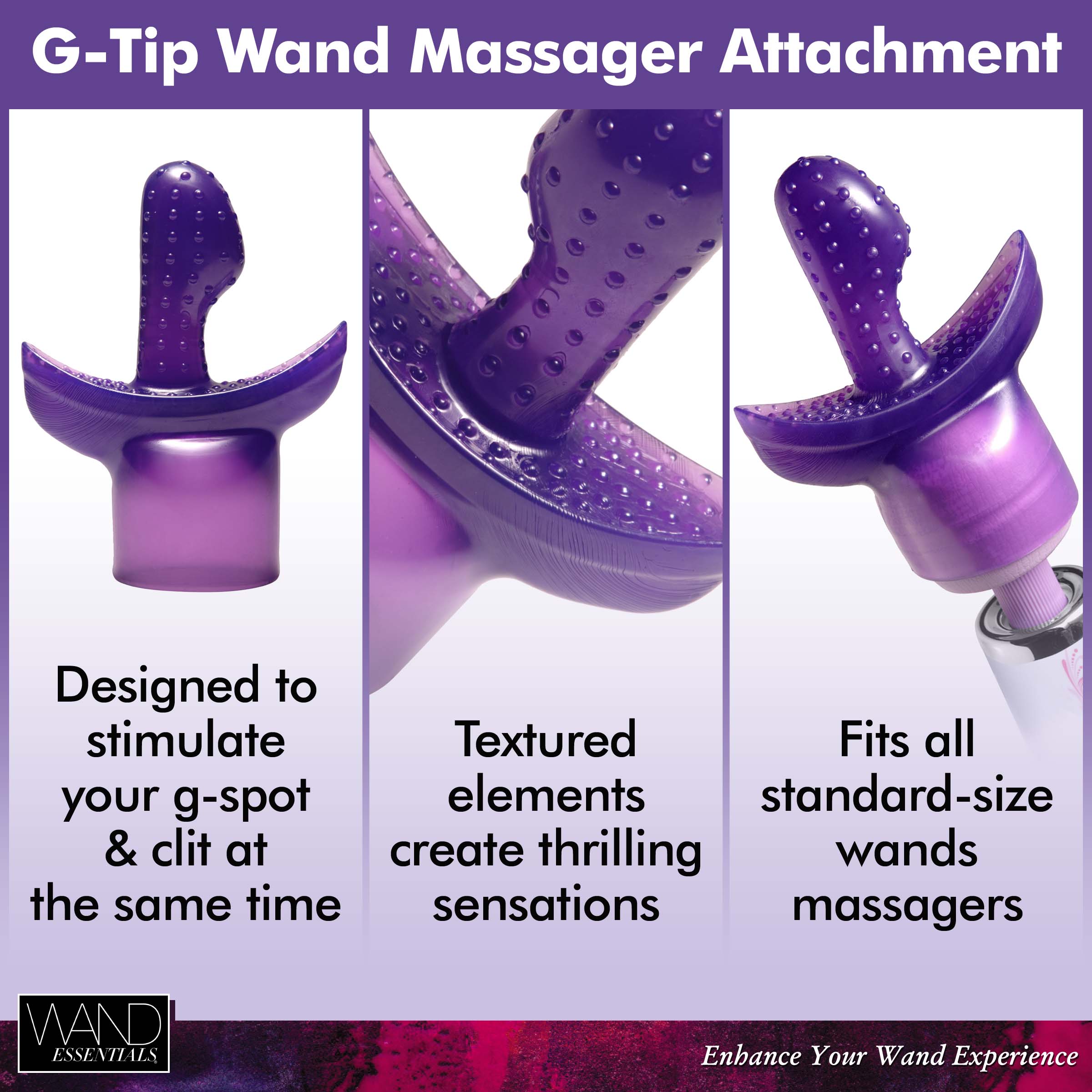G Tip Wand Massager Attachment- Purple - Image 2