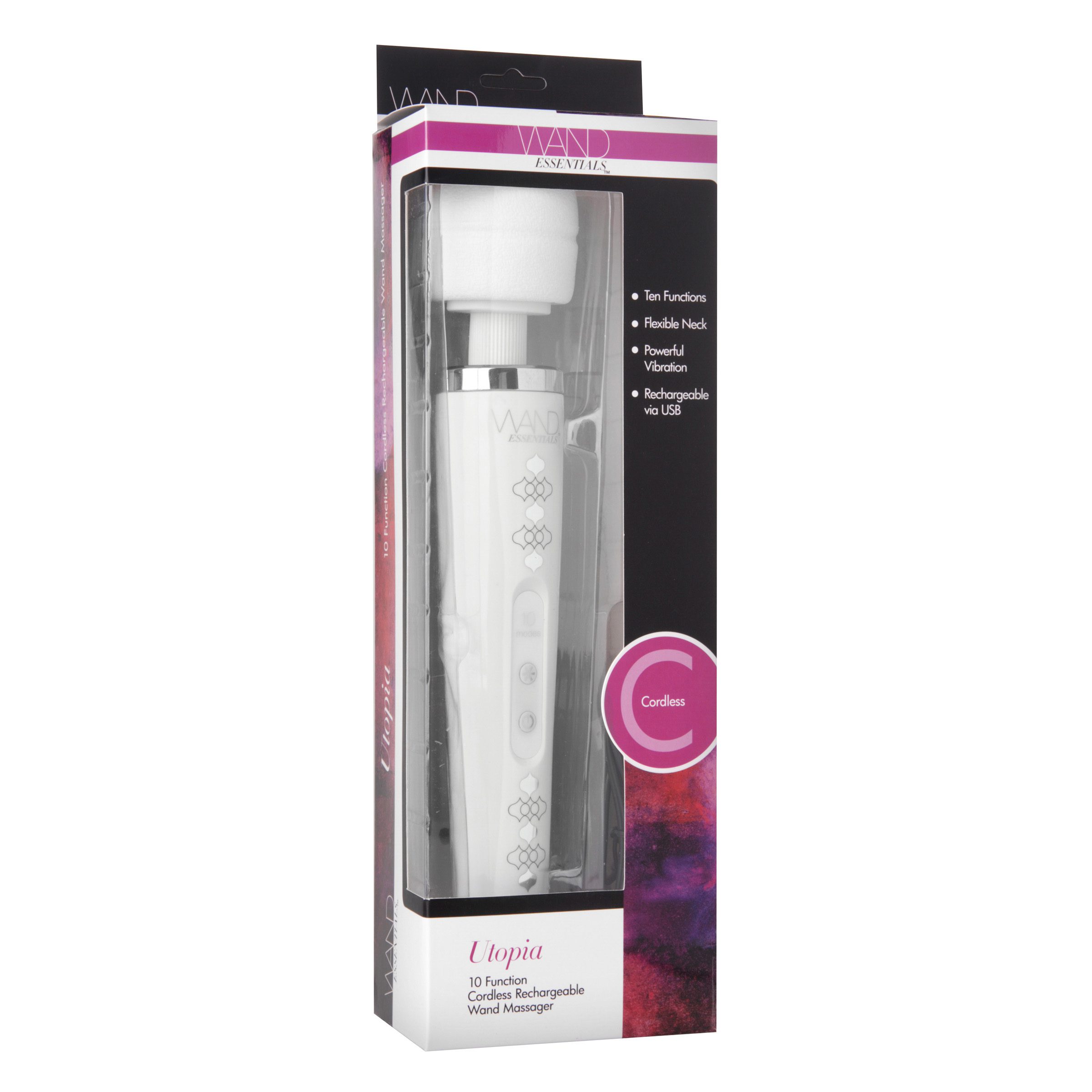 Utopia 10 Function Cordless Rechargeable Wand Massager - Image 2