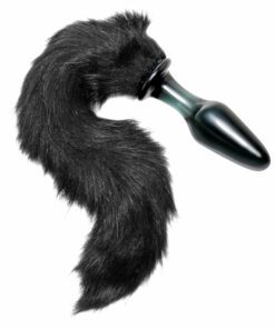 Midnight Fox Tail Glass Anal Plug