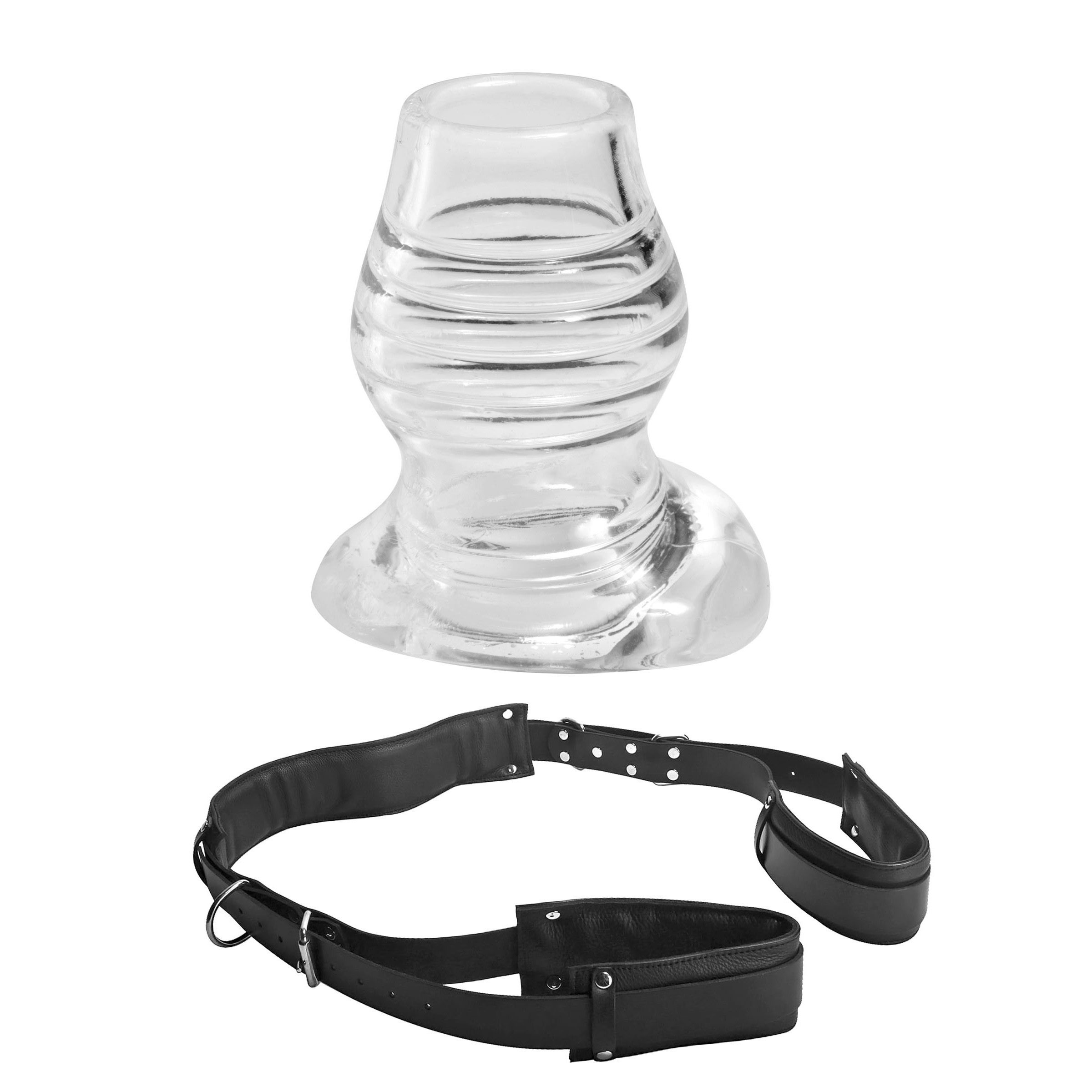 Spread Me Open Thigh Harness with Hollow Anal Plug - Image 2