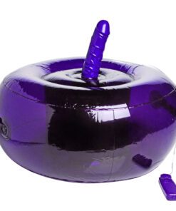 Sit-and-Ride Inflatable Seat with Vibrating Dildo - Purple