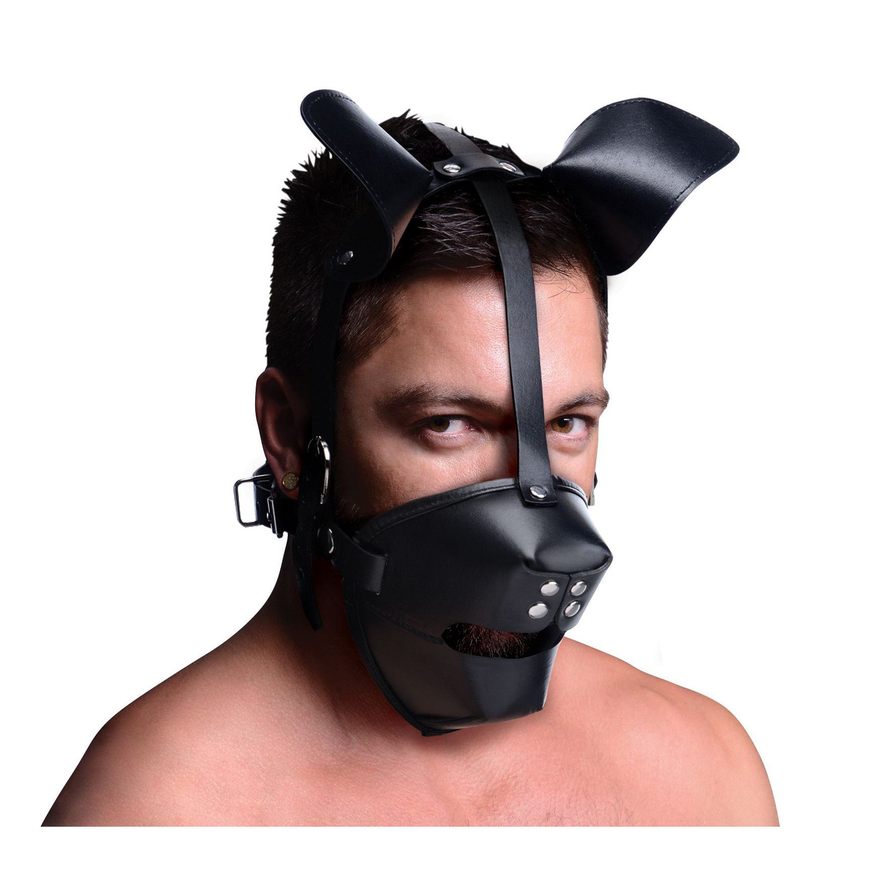 Pup Puppy Play Hood and Breathable Ball Gag - Image 2