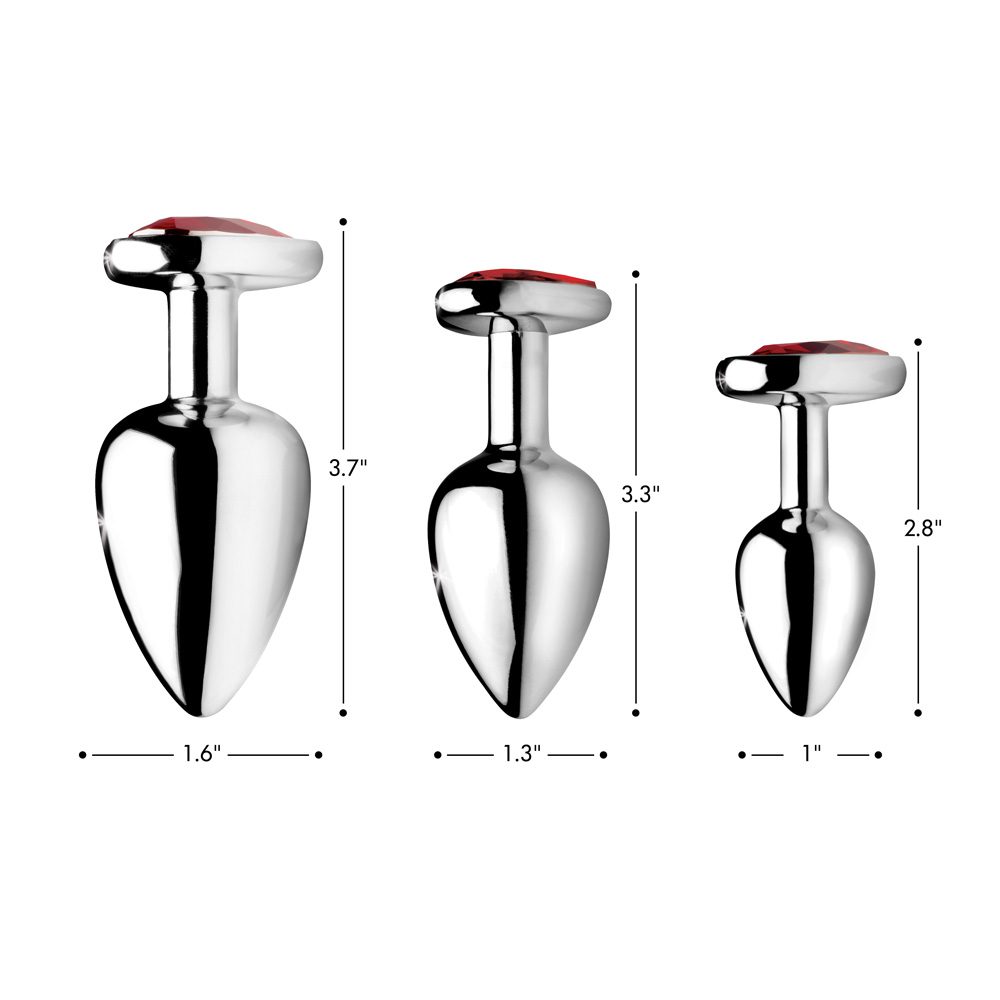 Red Heart Gem Anal Plug- Large - Image 3