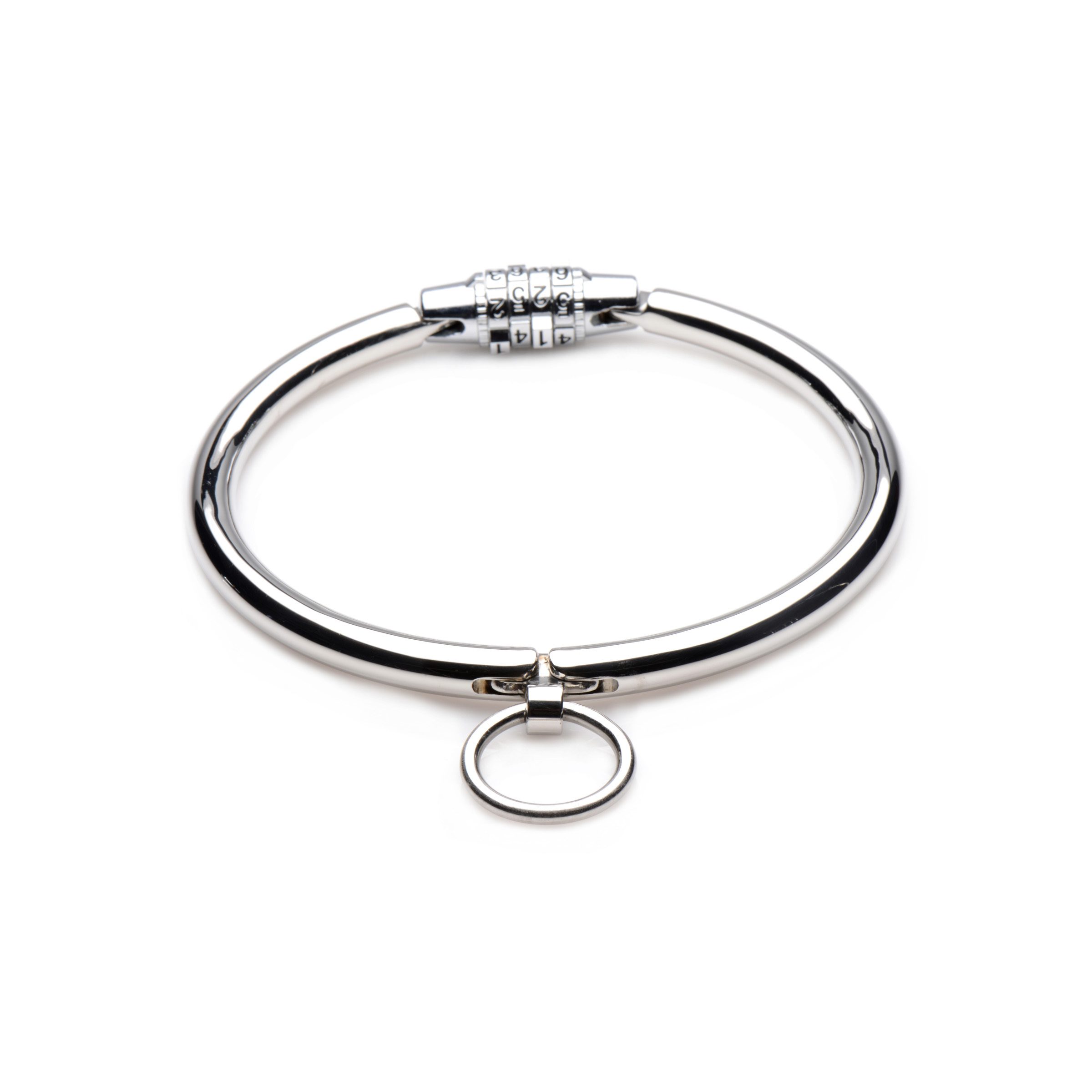 Stainless Steel Combination Lock Slave Collar - Image 3