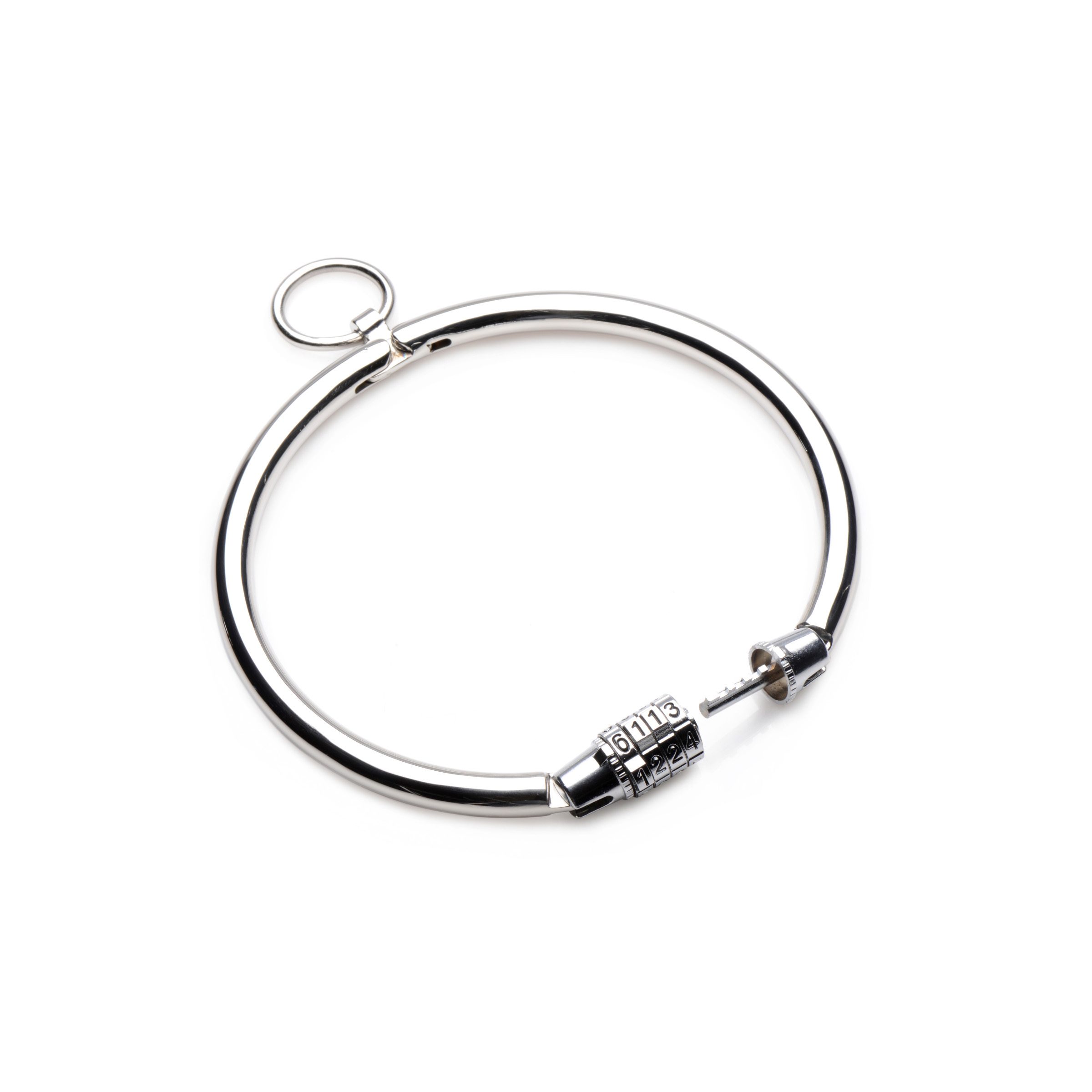 Stainless Steel Combination Lock Slave Collar - Image 4