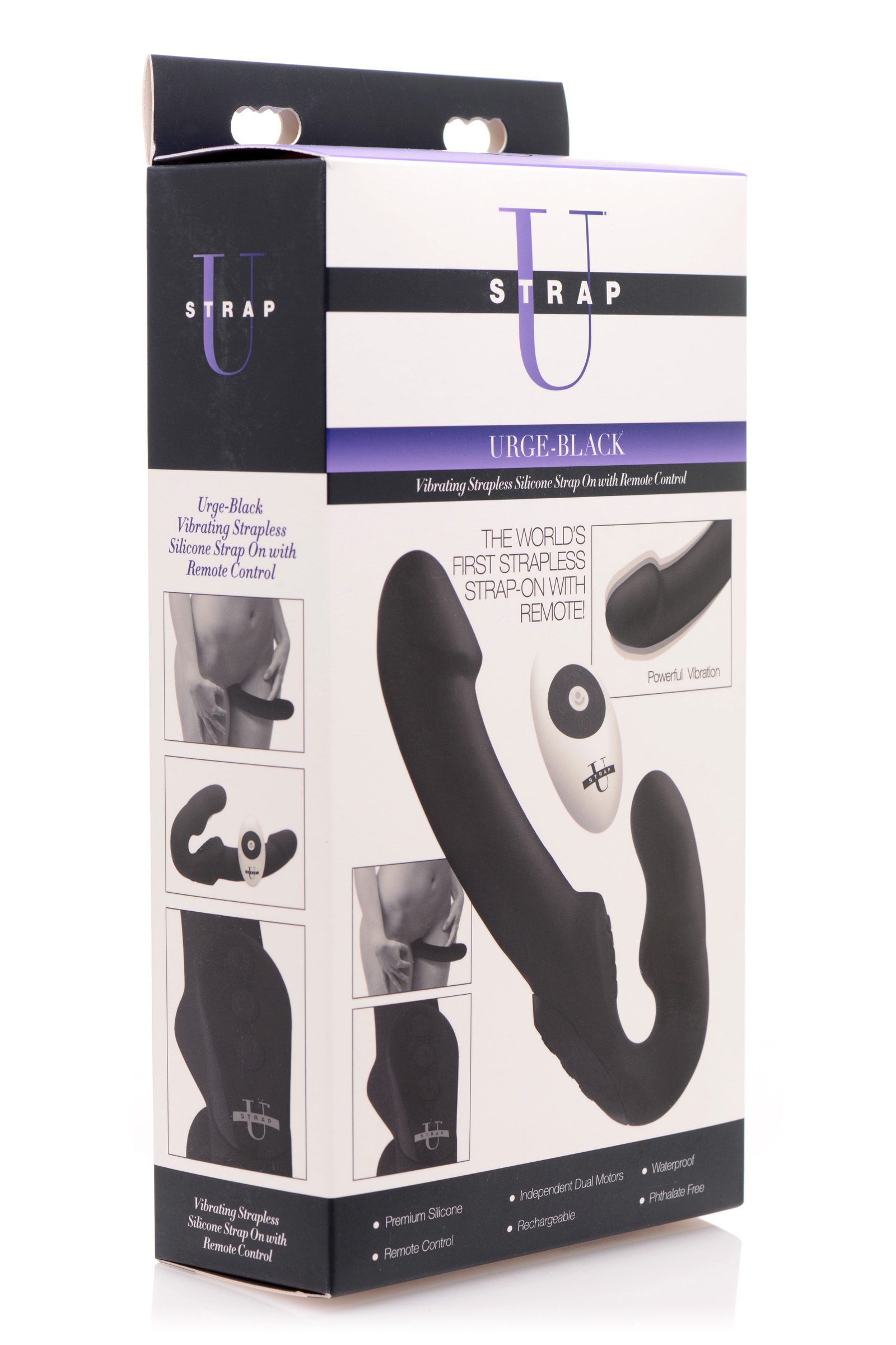 Urge Silicone Strapless Strap On With Remote- Black - Image 6