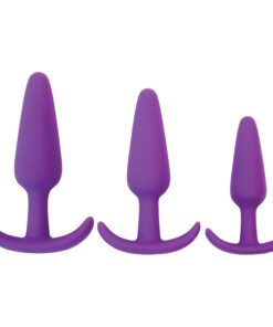 Rump Rockers 3 Piece Silicone Anal Plug Set - Purple