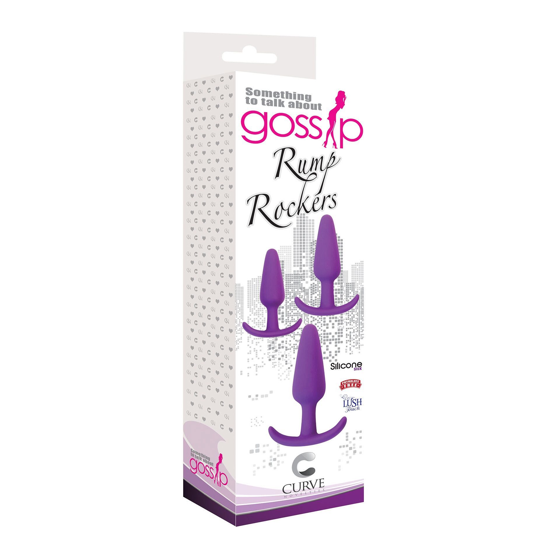 Rump Rockers 3 Piece Silicone Anal Plug Set - Purple - Image 2