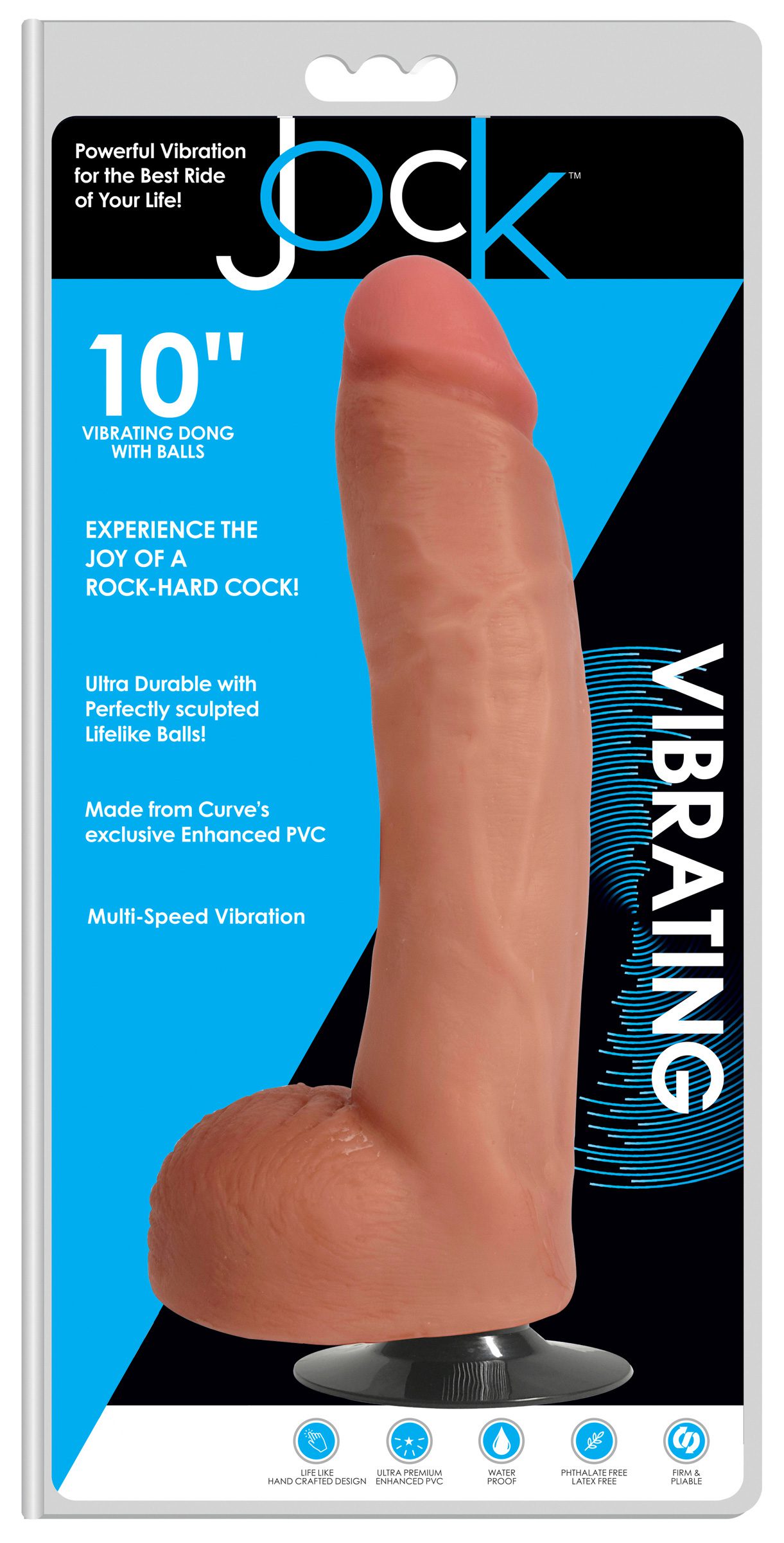 JOCK 10 Inch Vibrating Dong with Balls - Image 7