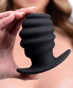 Hive Ass Tunnel Silicone Ribbed Hollow Anal Plug - Large