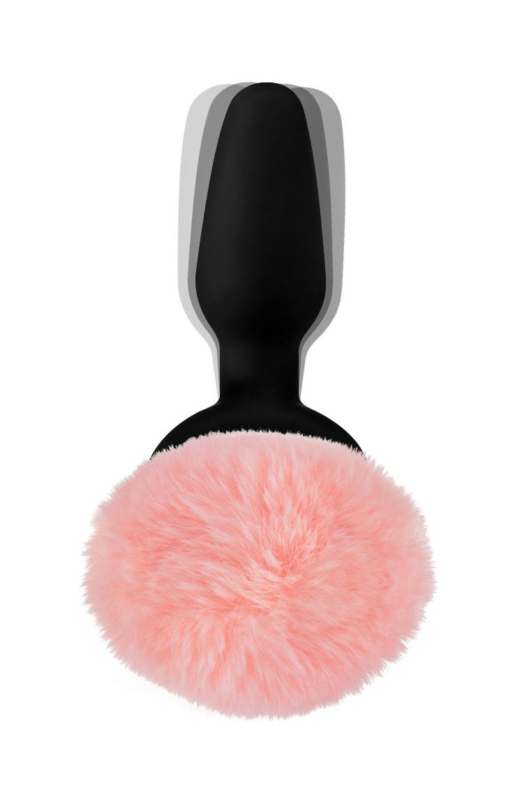 Remote Control Vibrating Pink Bunny Tail Anal Plug - Image 5