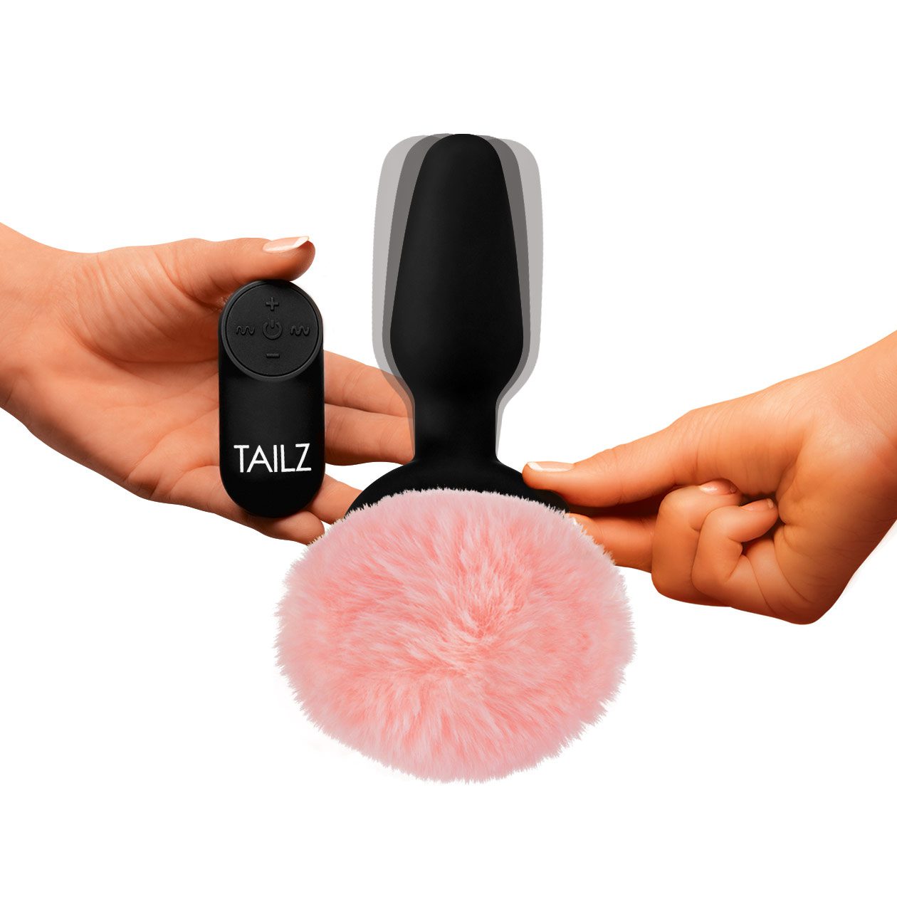 Remote Control Vibrating Pink Bunny Tail Anal Plug - Image 4