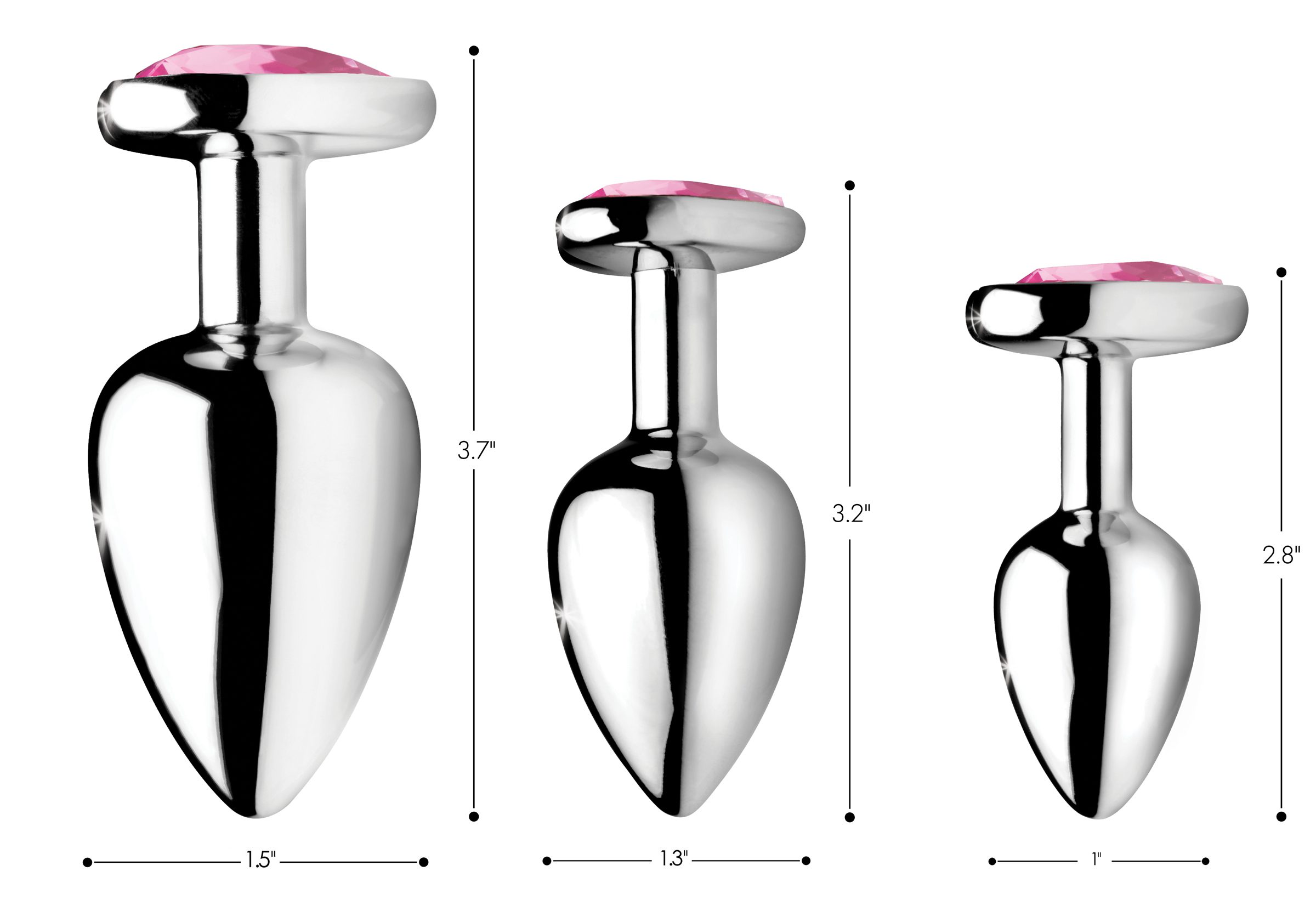 Pink Heart Anal Plug Set - Image 2