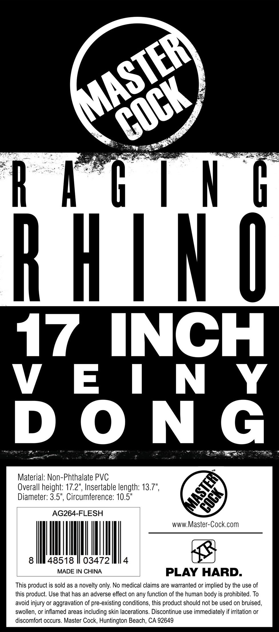 Raging Rhino 17 Inch Veiny Dildo - Flesh - Image 4
