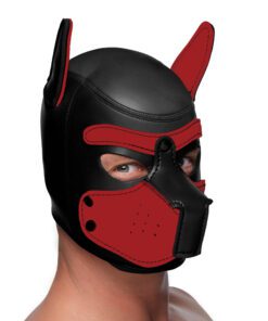 Spike Neoprene Puppy Hood - Red