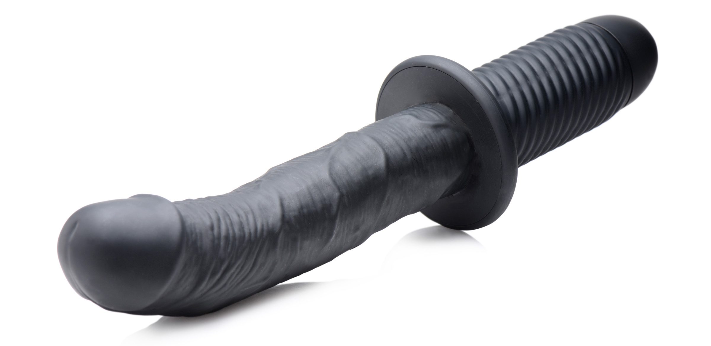 The Large Realistic 10X Silicone Vibrator with Handle - Image 4