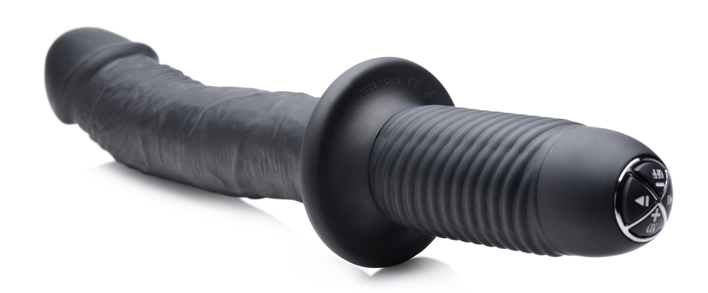 The Large Realistic 10X Silicone Vibrator with Handle - Image 5