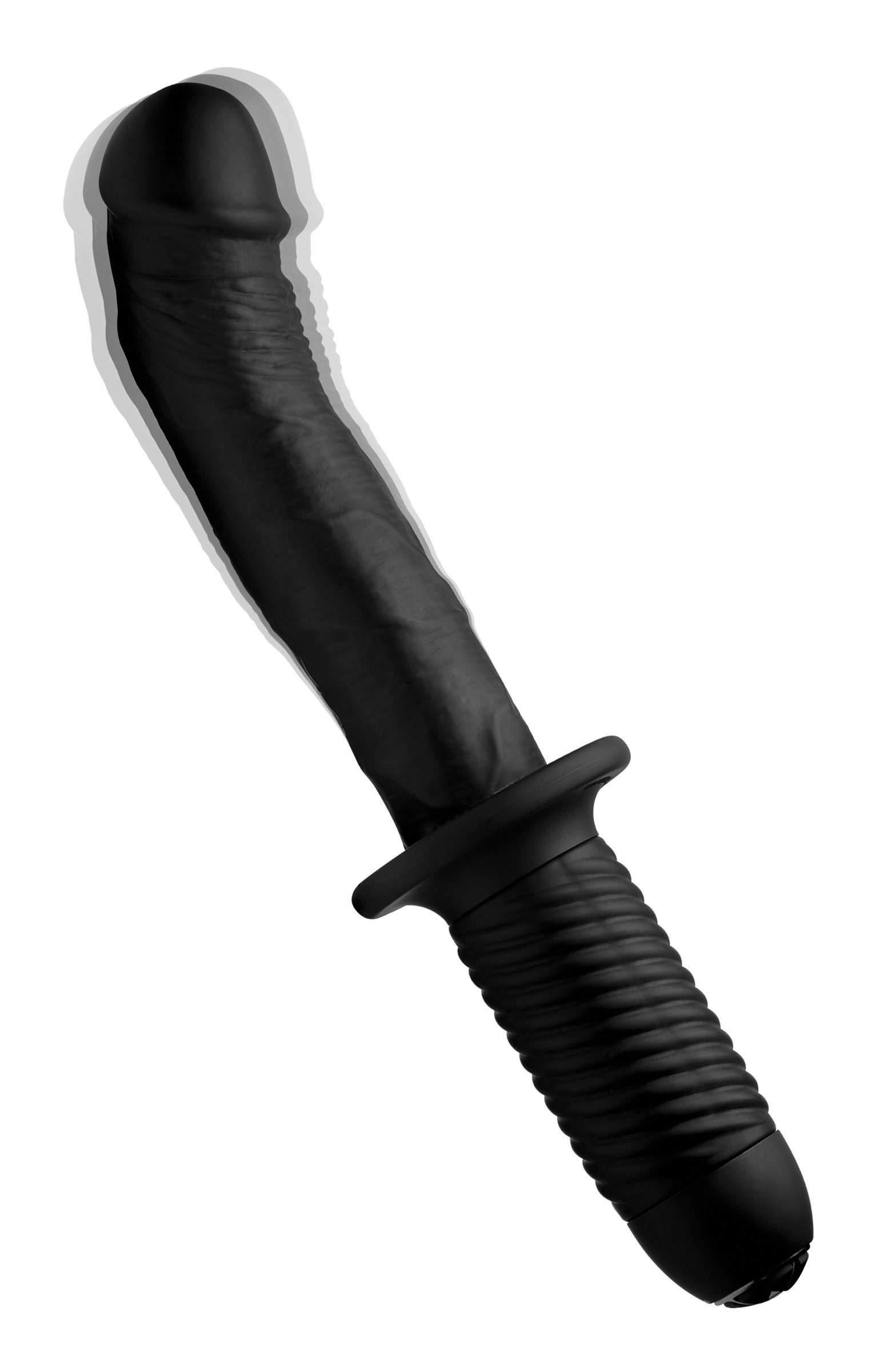 The Large Realistic 10X Silicone Vibrator with Handle - Image 3