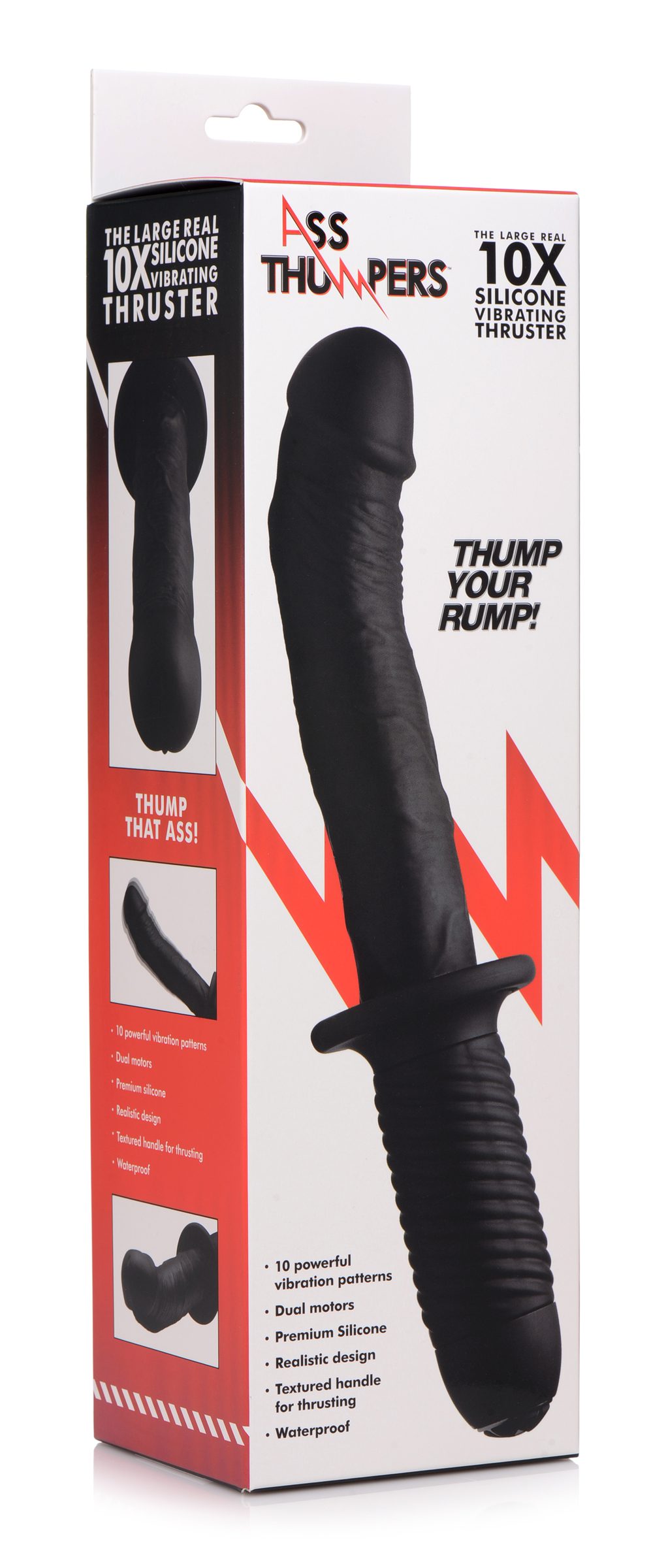 The Large Realistic 10X Silicone Vibrator with Handle - Image 6