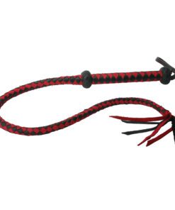Premium Red and Black Leather Whip