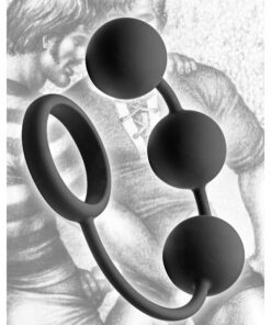 Tom of Finland Silicone Cock Ring with 3 Weighted Balls