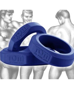 Tom of Finland 3 Piece Silicone Cock Ring Set - Blue
